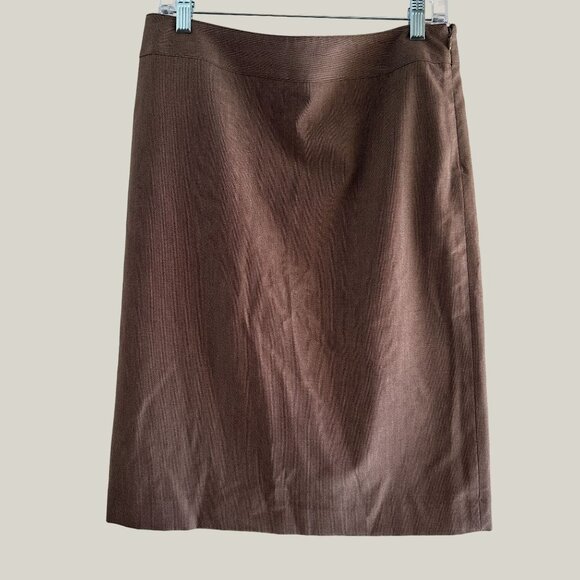 Apt 9 Stretch Women's No Band Zip Up Skirt Size 10  Brown - Picture 2 of 7